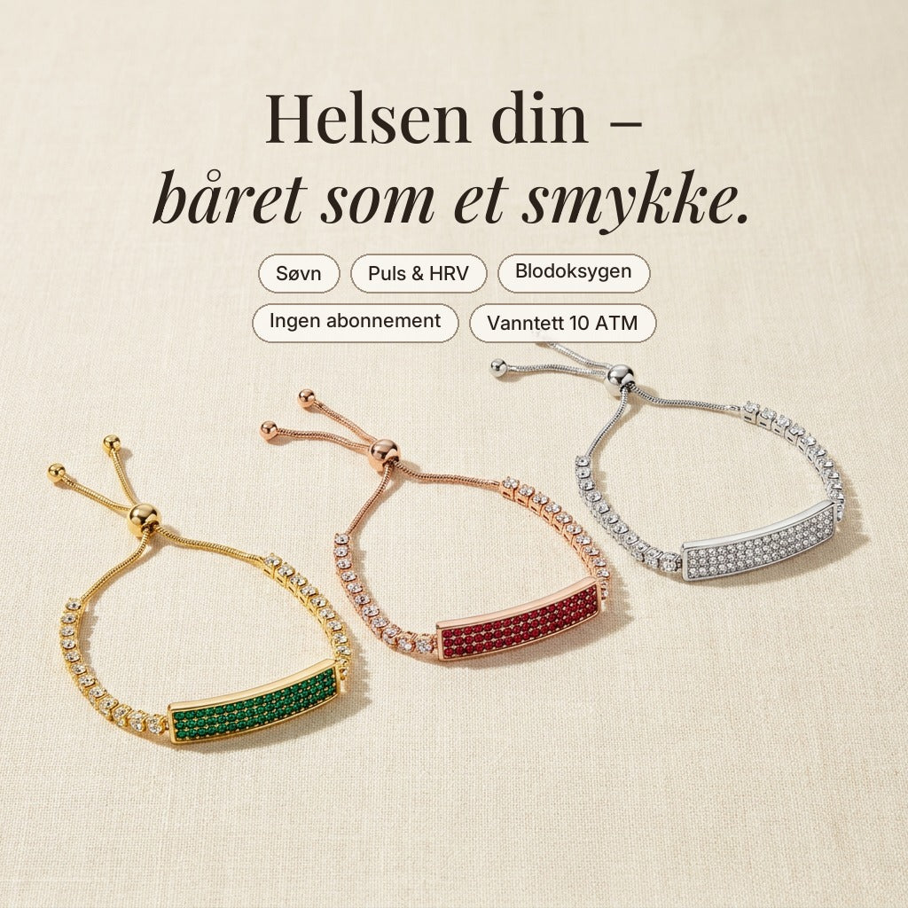 Selma Fitband i tre utførelser: smaragdgull, karminrosé og krystallsølv